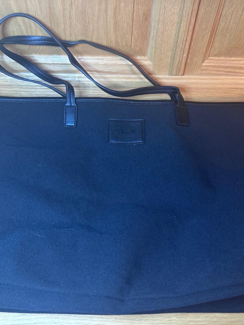 New Cleobella Canvas Tote FabFitFun Black Large 9 In Handle 20 X 12 X 8 In.